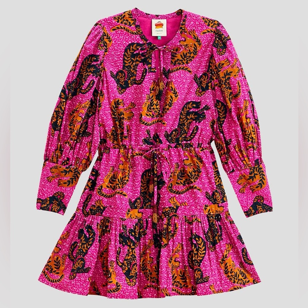 Pink Wild Leapards Mini Dress by Farm Rio